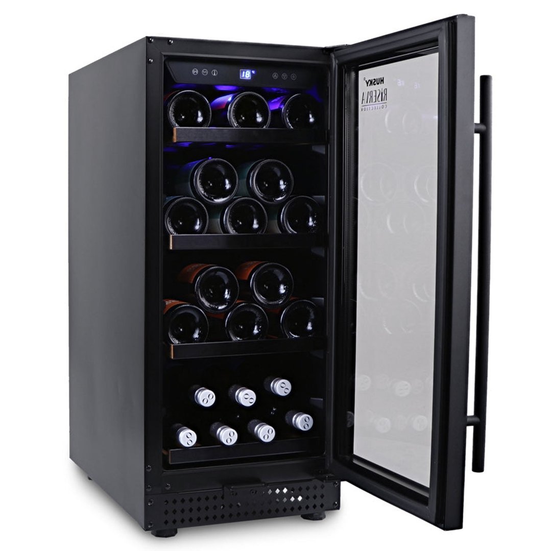 Husky 80L Single Zone Wine Fridge in Black HUSWS33SMBZY. Buy Online