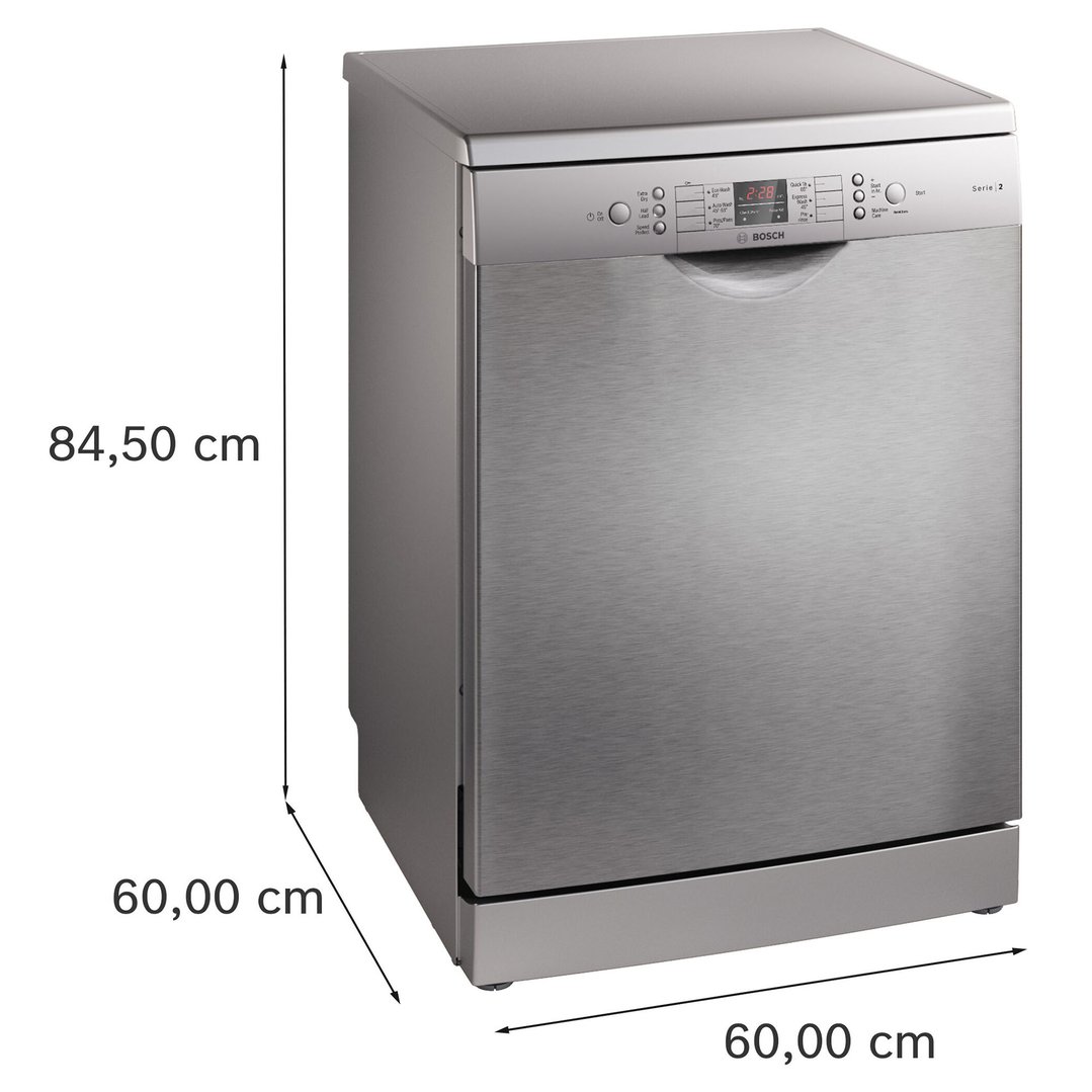 Bosch 60cm, Series 2, Free-standing Dishwasher, Brushed Steel SMS26AI03A