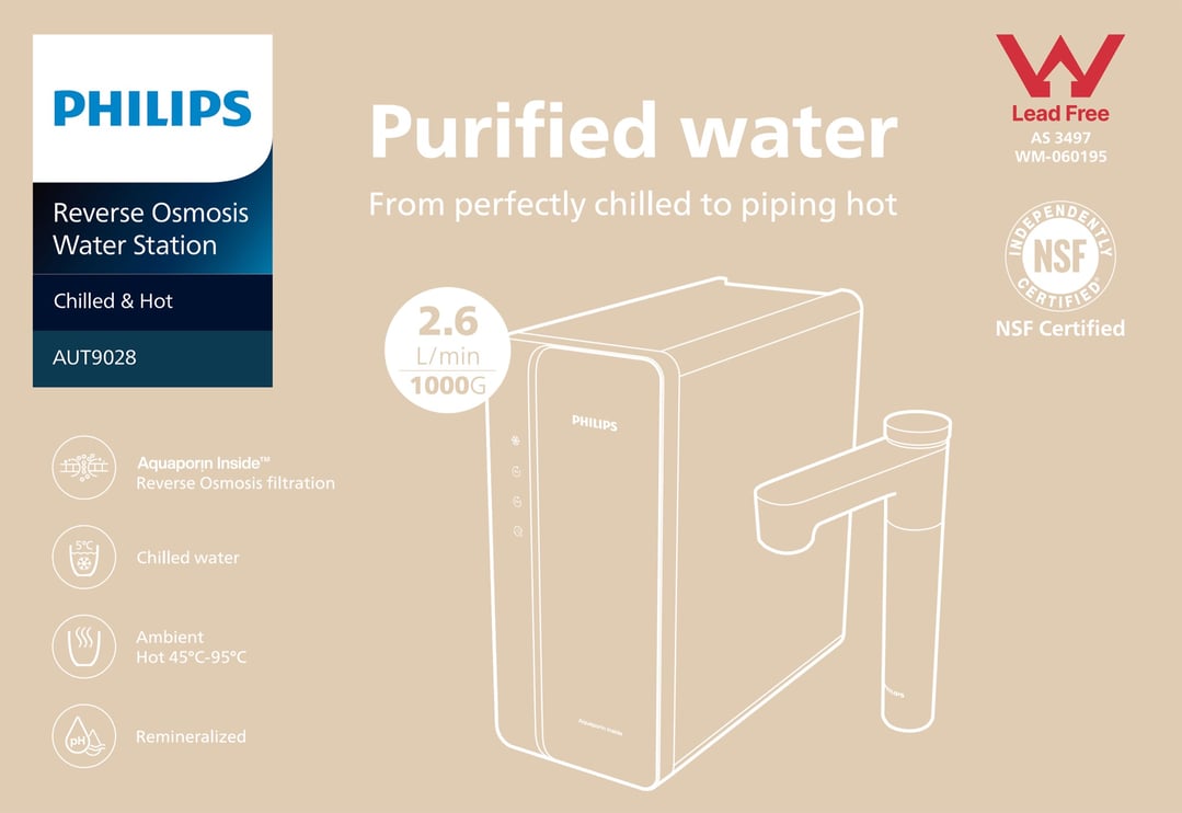 Philips Reverse Osmosis purification Purified Chilled Water Tap Stations AUT9028DG/79