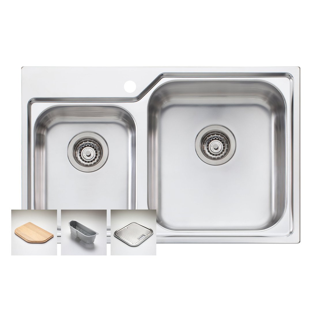 Oliveri Nu-Petite 1 & 3/4 Right Hand Bowl Topmount Sink NP616