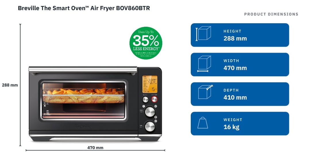 Breville The Smart Oven™ Air Fryer BOV860BTR — product dimensions