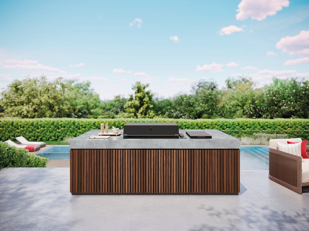 Beefeater 6-Burner Built In Gas BBQ with Hood, Colour Matched to COLORBOND® Steel Monument® Finish - ProLine Series BSH158DB