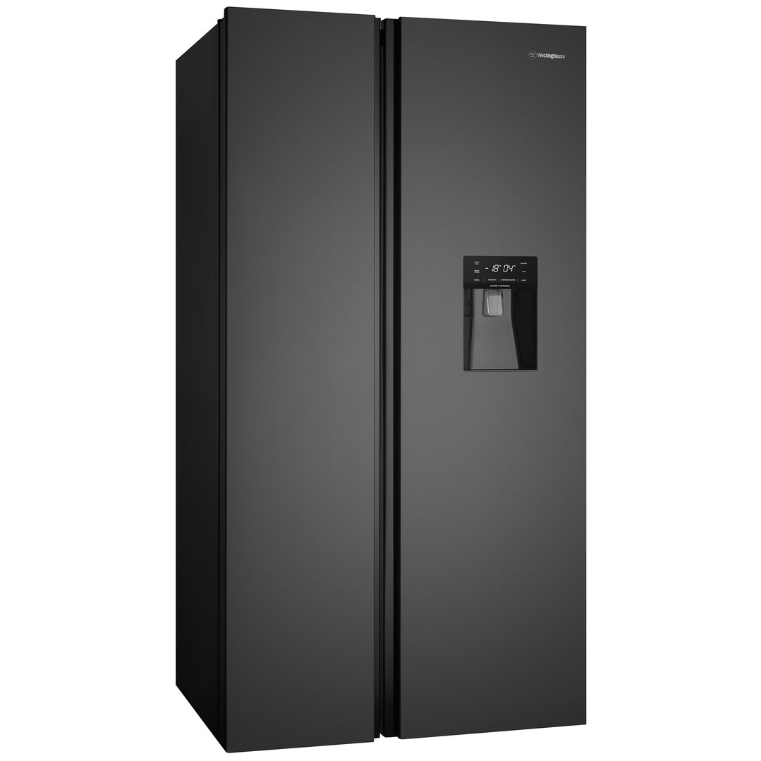 Westinghouse 619L Side by Side Refrigerator, Dark with Water Dispenser WSE6640BA