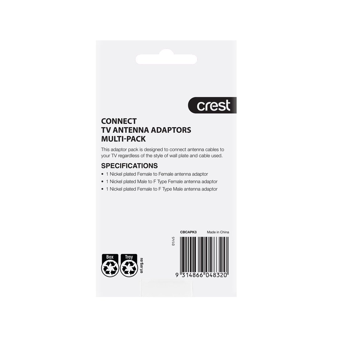 Crest Coaxial Adaptor3Pk CBCAPK3