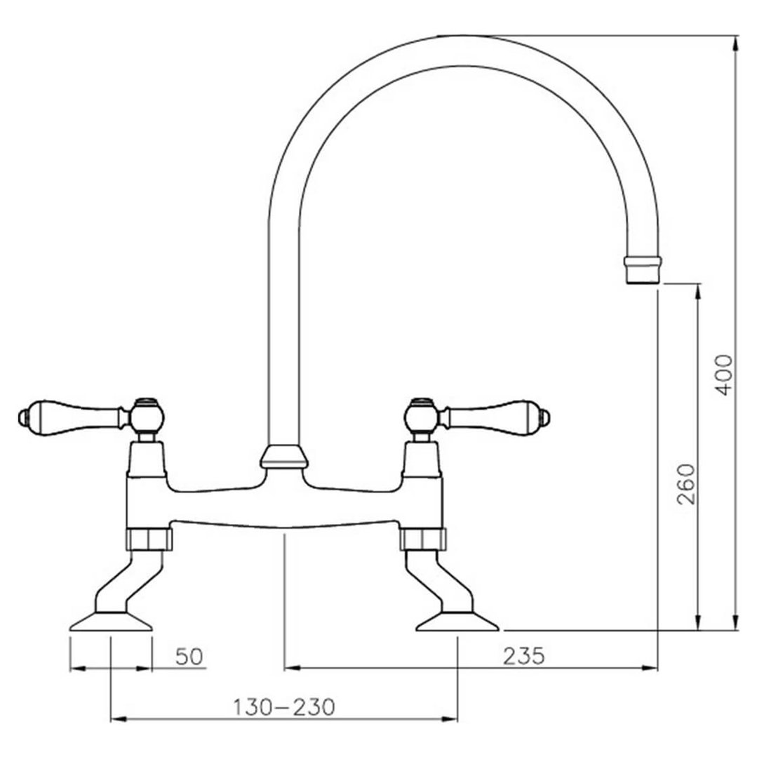 Turner Hastings Ludlow Bridge Mixer Tap - Chrome LU104BM-CH