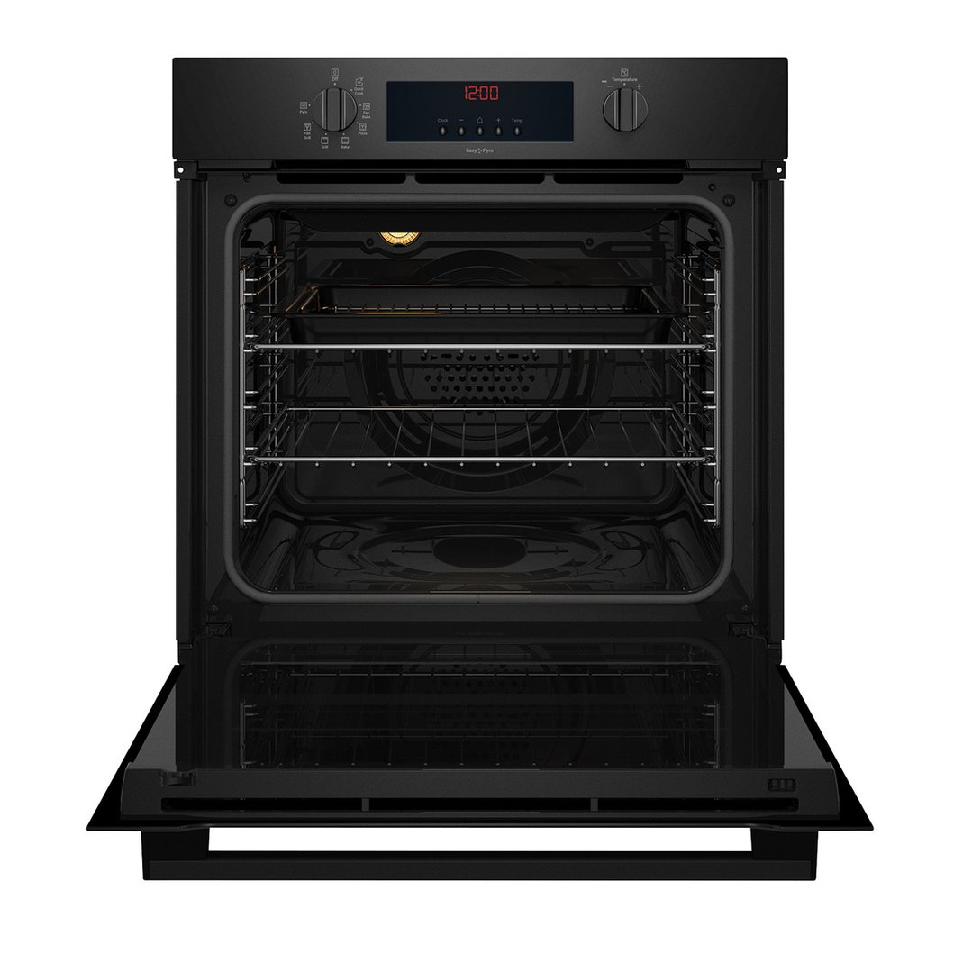 Chef Single Pyrolytic Oven Black. CVEP614DB