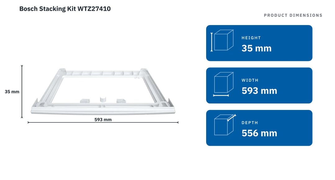 Bosch Stacking Kit WTZ27410 — product dimensions