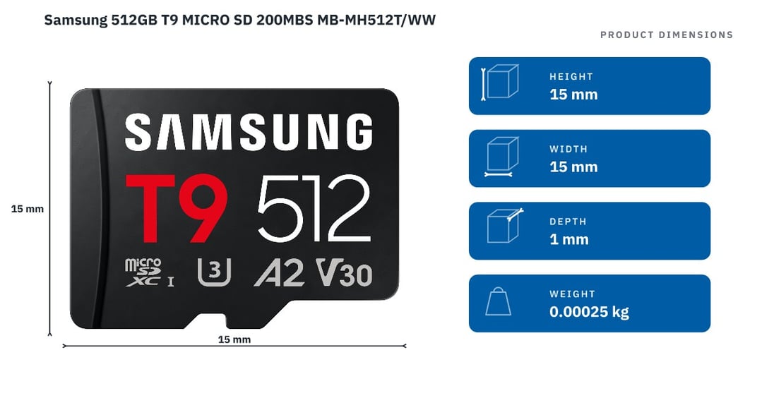 Samsung T9 microSD Card microSDXC™ UHS-I 512GB MB-MH512T/WW