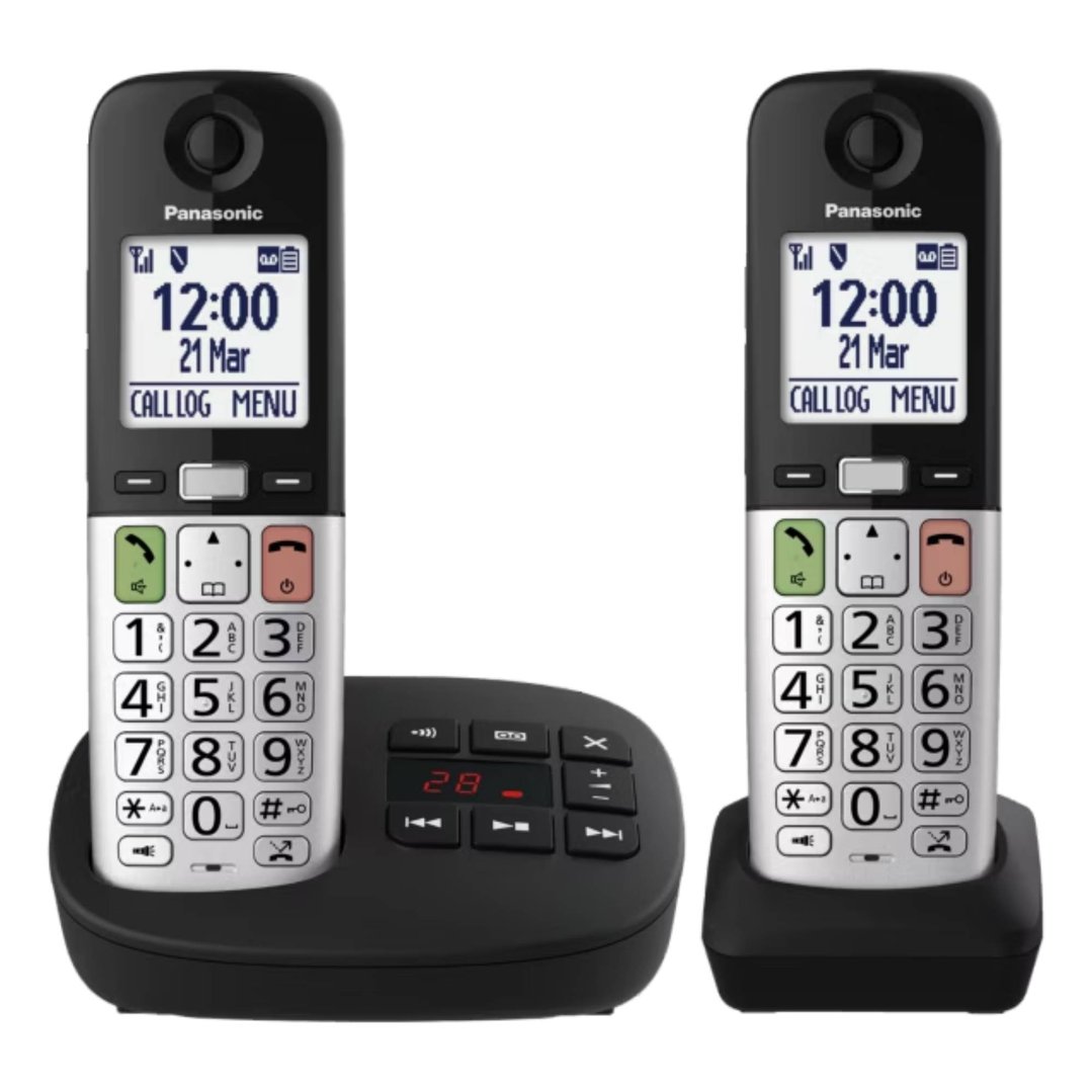 Panasonic Twin DECT Amplified Cordless Phone with TAM KXTGU432AZ