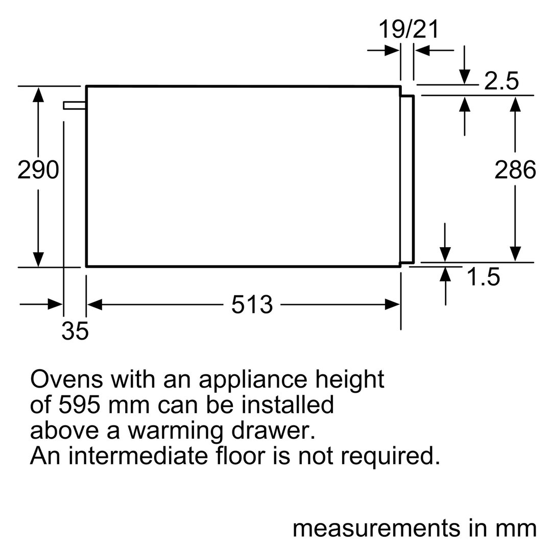 Neff Builtin warming drawer 60 x 29 cm Stainless steel N17HH20N0B