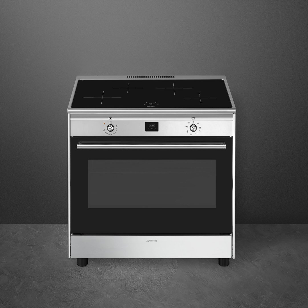 Smeg Classic 90cm Upright Cooker with Induction Hob Stainless Steel