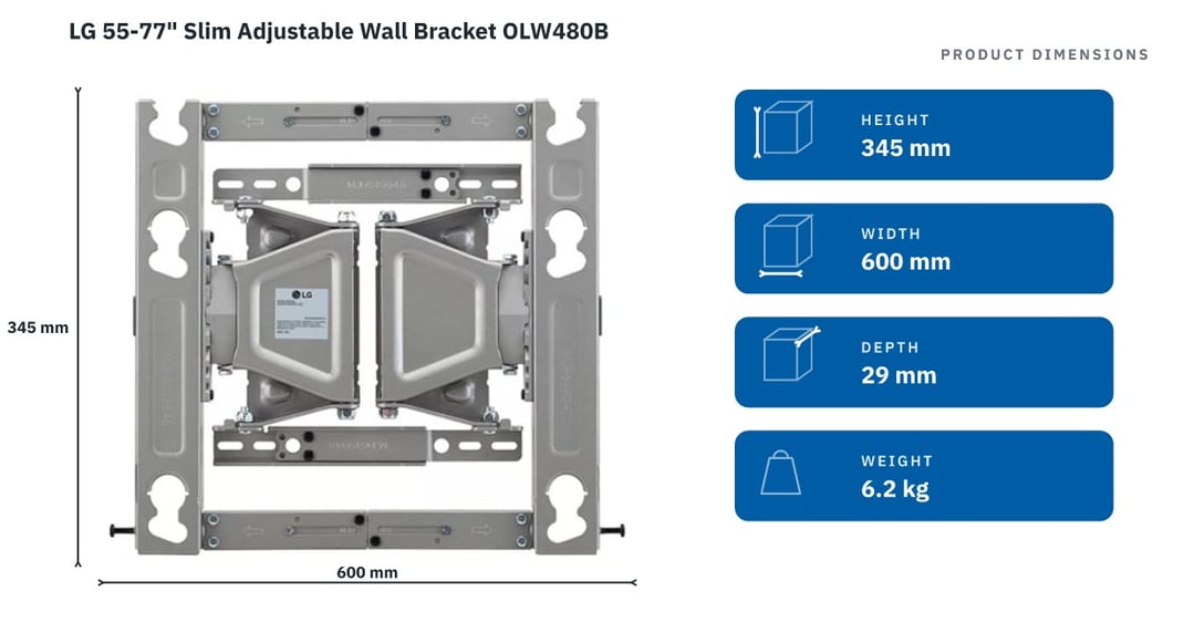LG 55-77" Slim Adjustable Wall Bracket OLW480B