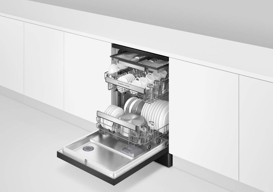 Fisher & Paykel 60cm Series 7 Contemporary Dishwasher Black Stainless Steel DW60FC3B3