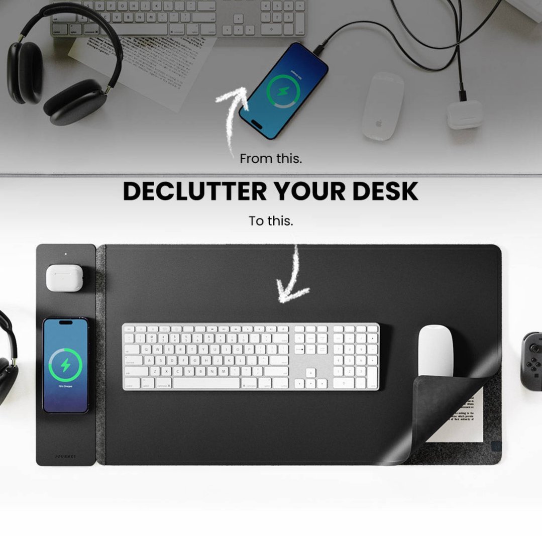 Journey ALTI Wireless Charging Desk Mat Black JWCDMBK