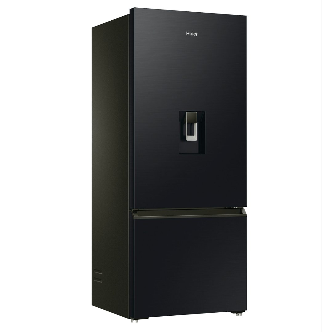 Haier Refrigerator Freezer, 70cm, 420L, Water, Bottom Freezer, Black HRF420BHC