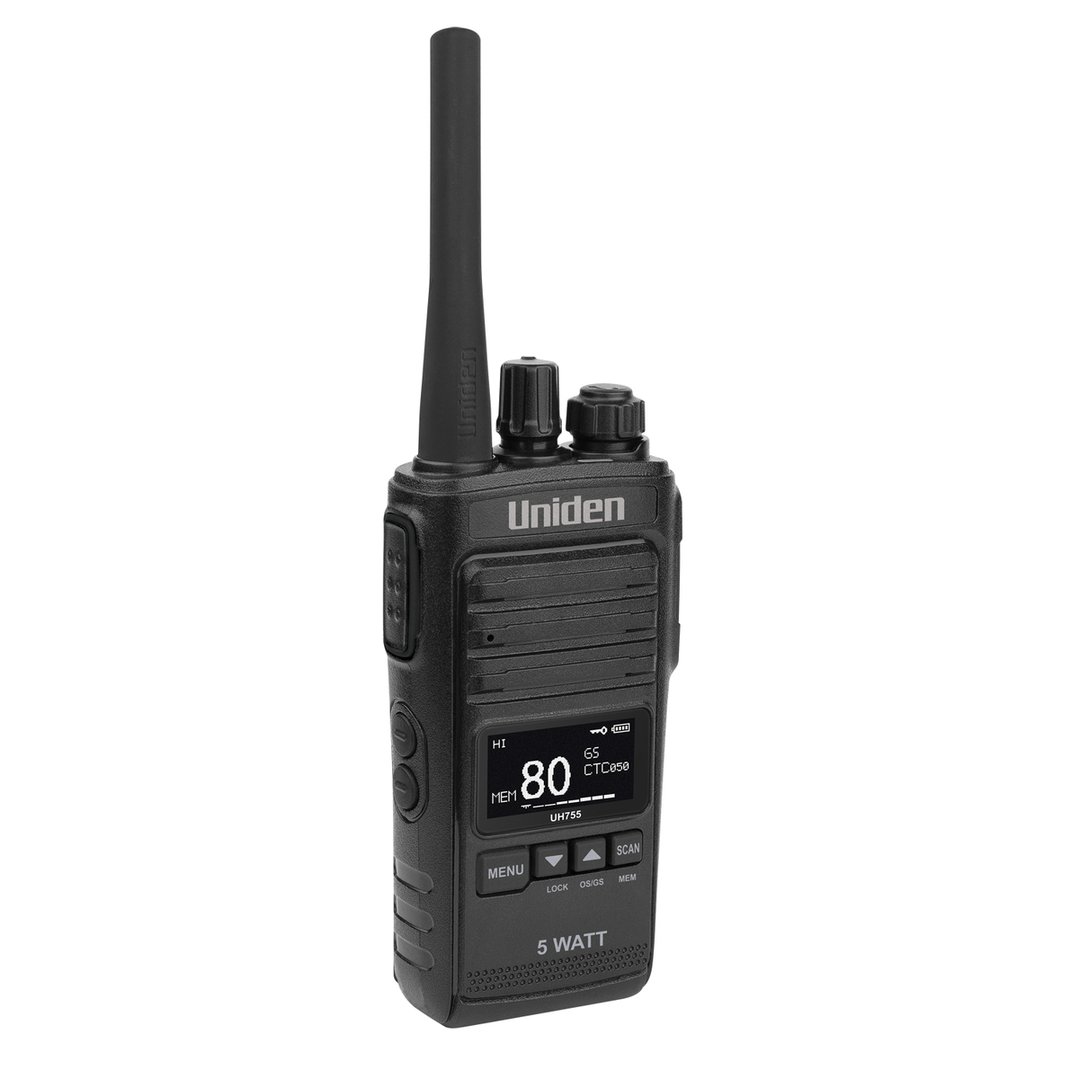 Uniden 5 Watt UHF CB Splashproof Handheld Radio UH755