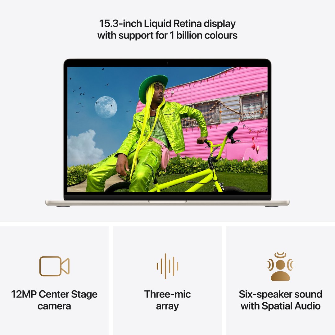 Apple 15" MacBook Air M5 chip with 10‑core CPU and 10‑core GPU, 24GB, 1TB SSD - Starlight MDVF4X/A