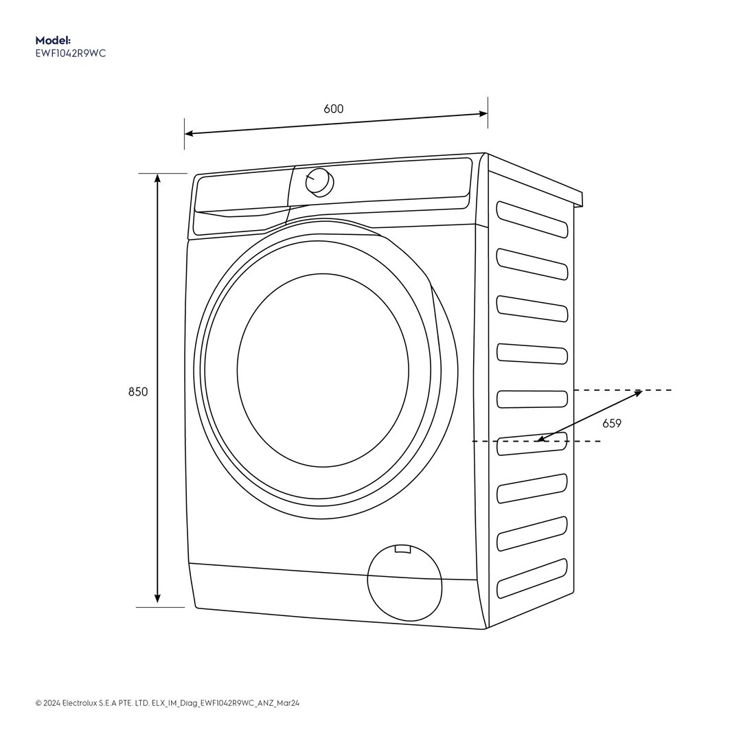 Electrolux 10kg UltimateCare 900 Front Load Washing Machine White EWF1042R9WCS
