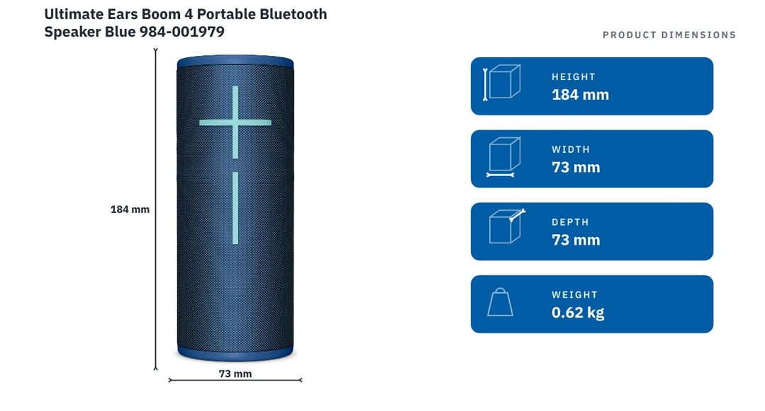 Ultimate Ears Boom 4 Portable Bluetooth Speaker Blue 984-001979