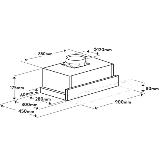Omega 90cm Slide-out Rangehood ORT9WXL