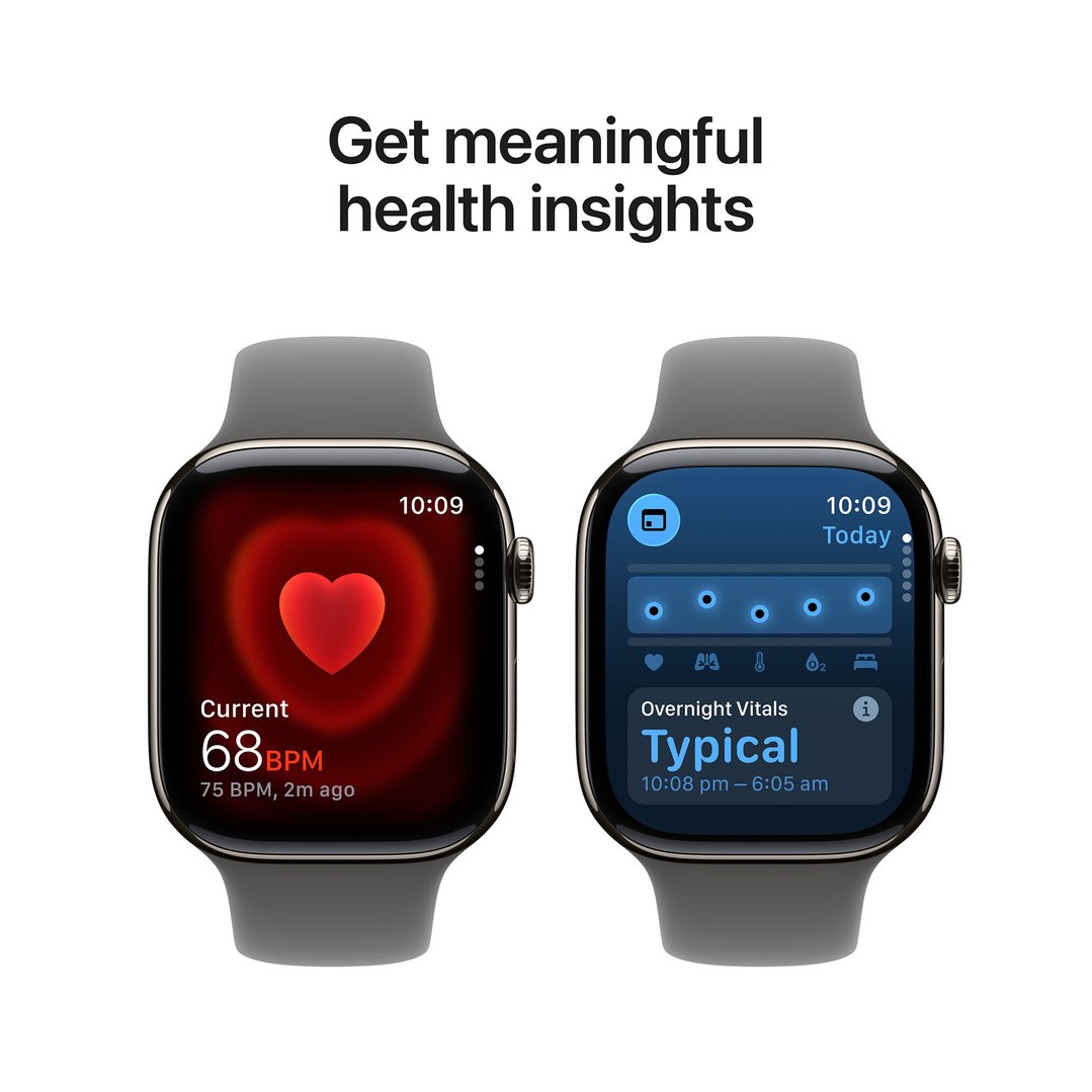Apple Watch Series 11 46mm Natural Titanium Case GPS + Cellular Sport Band (S/M) (Stone Grey) MFCW4X/A
