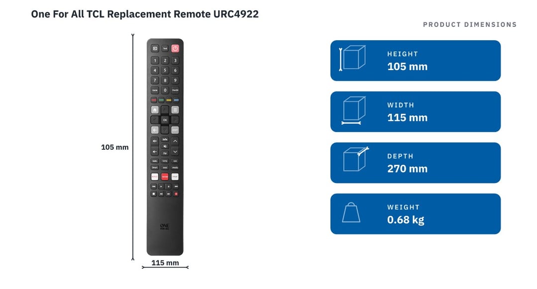 One For All TCL Replacement Remote URC4922