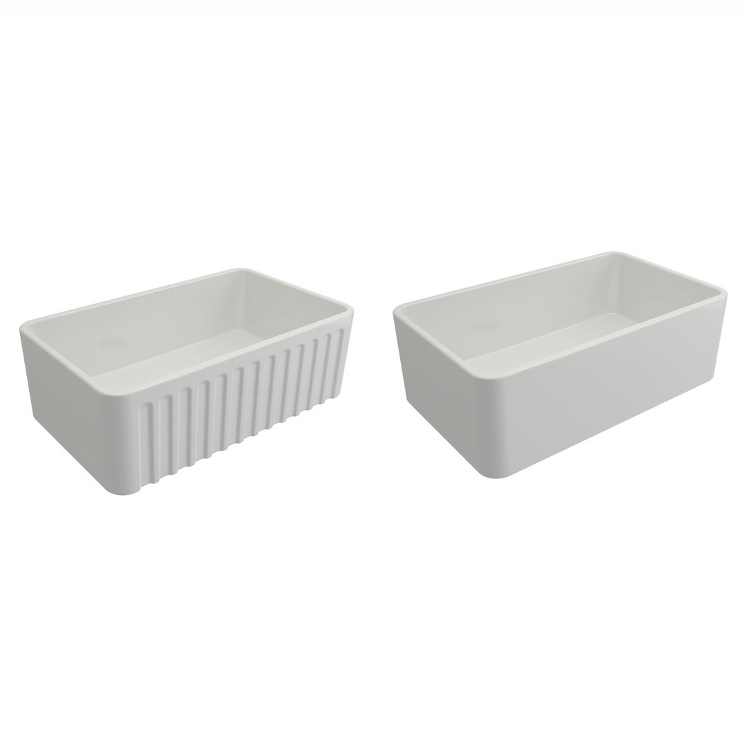 Turner Hastings Novi 75x46 Fireclay Butler Sink - Gloss White NO75FS