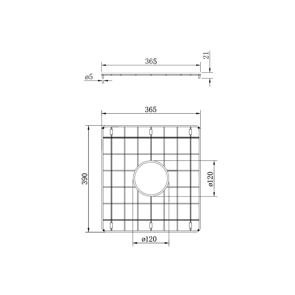 Turner Hastings Novi 85x46 Stainless Steel Grid - Brushed Brass NO851SSG-BB