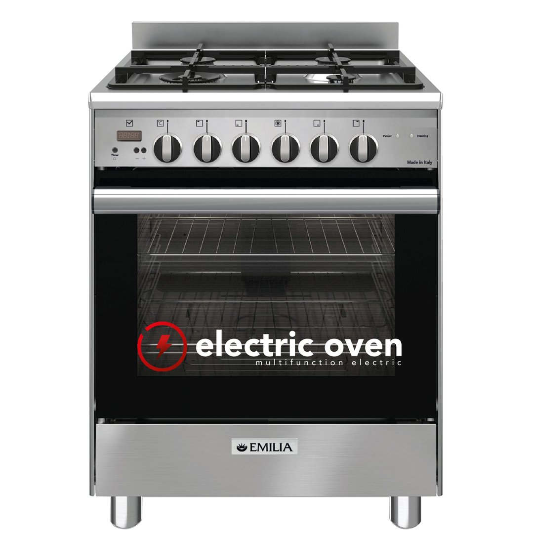 Emilia 60cm Stainless Steel Dual Fuel Cooker with Electric Oven EM664GE