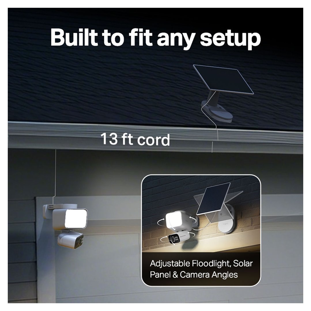 tp-link Tapo 2K Solar-Powered Floodlight Pan/Tilt Security Camera Kit TAPO-C615F-KIT