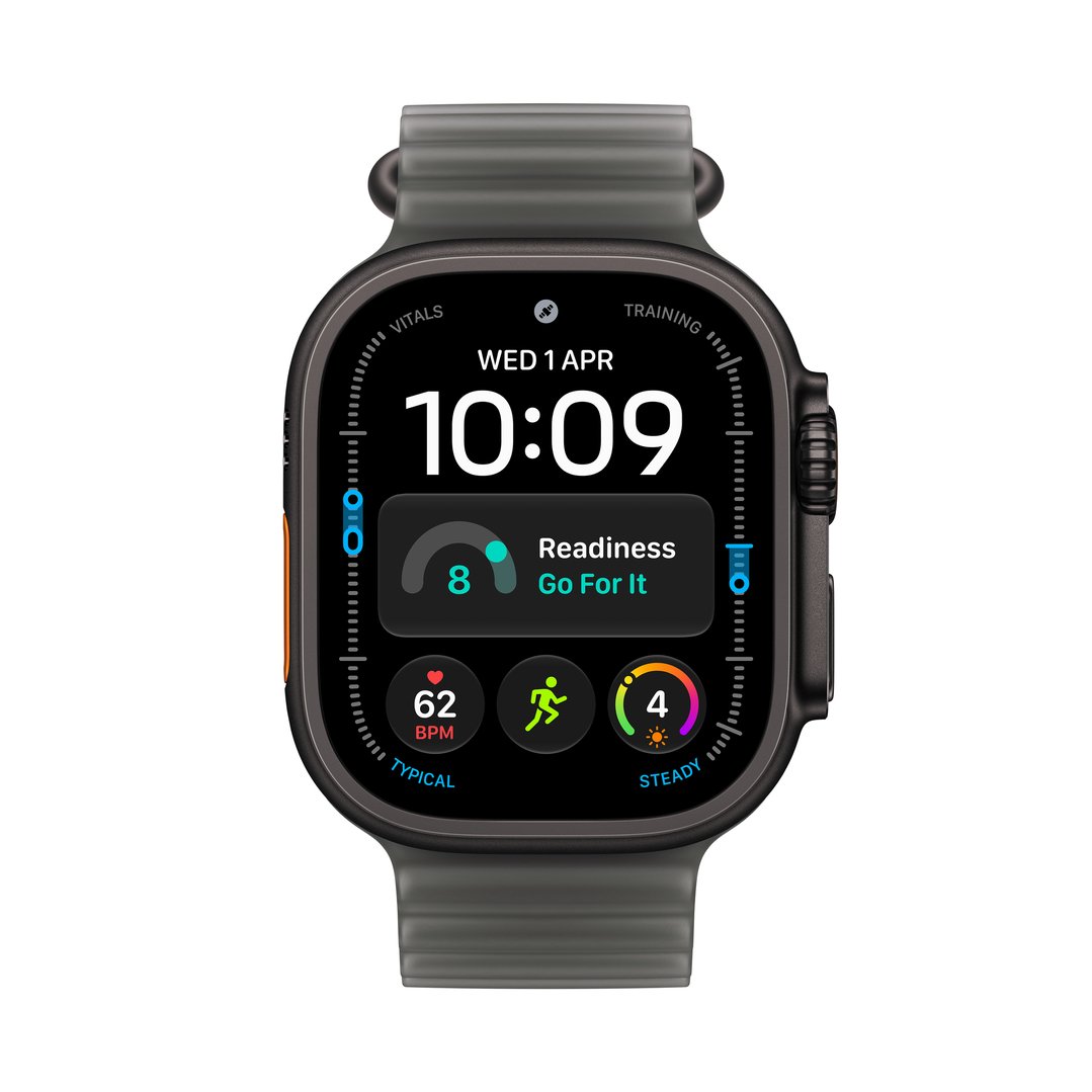 Apple Watch Ultra 4 GPS + Cellular 49mm Black Titanium Case with Translucent Black Ocean Band MJAY4X/A