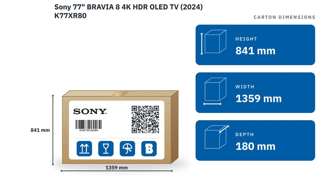 Sony 77" BRAVIA 8 4K HDR OLED TV (2024) K77XR80
