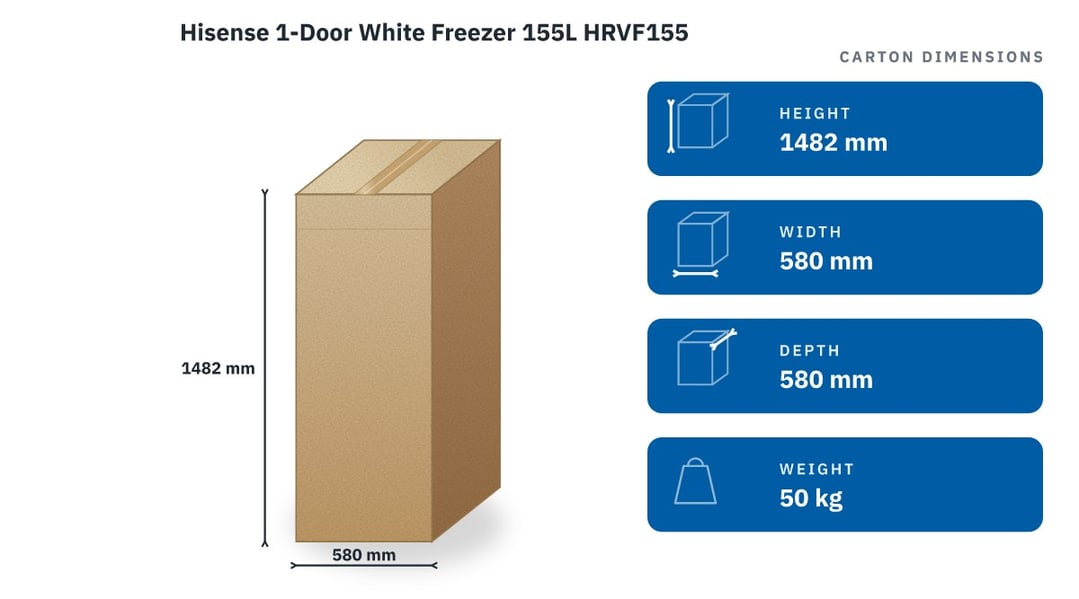 Hisense 1-Door White Freezer 155L HRVF155