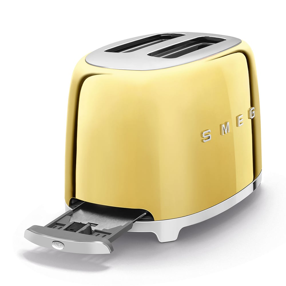 Smeg 50's Retro Style Aesthetic 2 Slice Toaster Gold TSF01GOAU