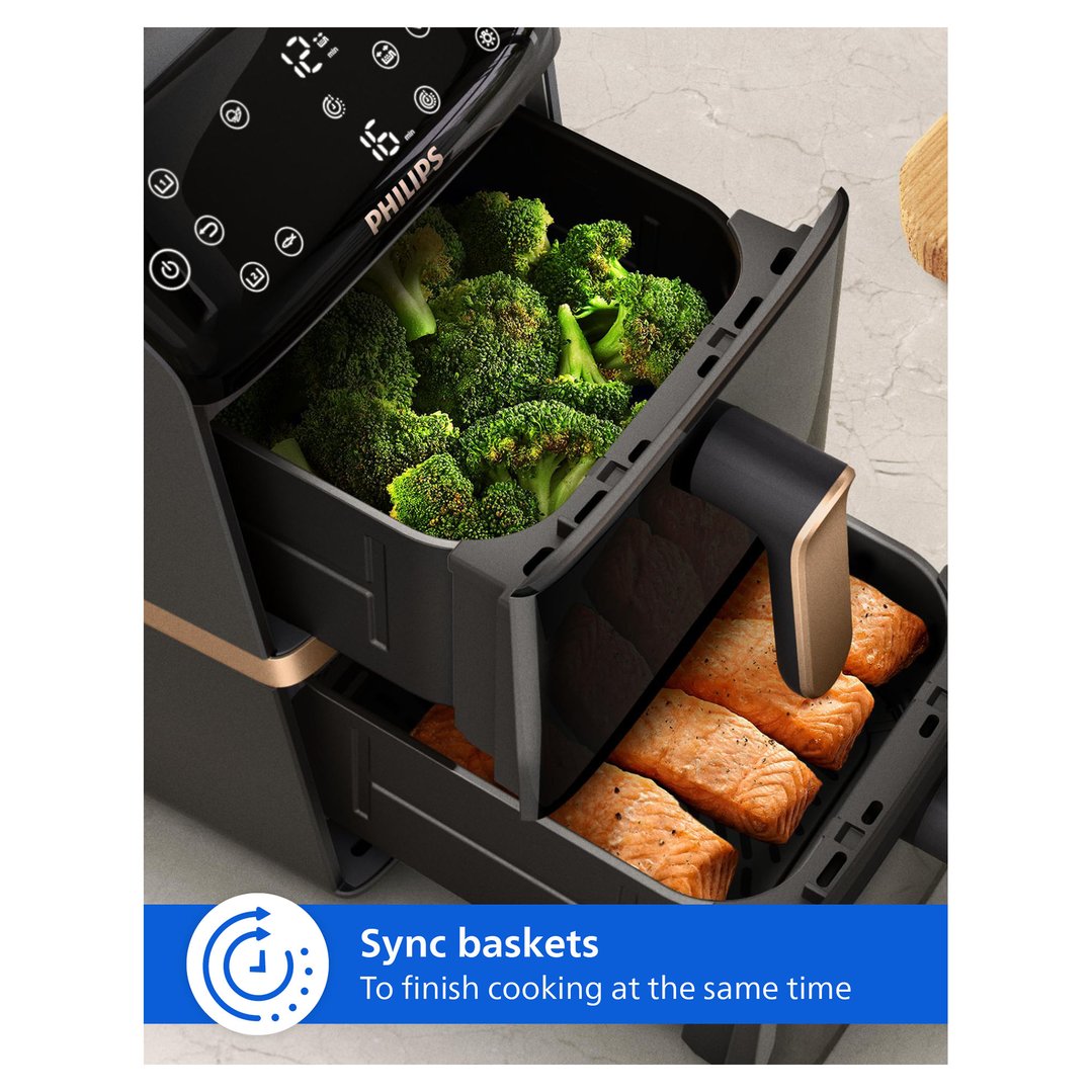 Philips Airfryer 4000 Series Stacked Dual Basket NA462/70
