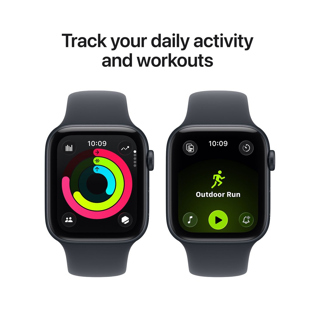 Apple Watch SE 3 44mm Midnight Aluminium Case GPS + Cellular Sport Band (M/L) MEPJ4X/A