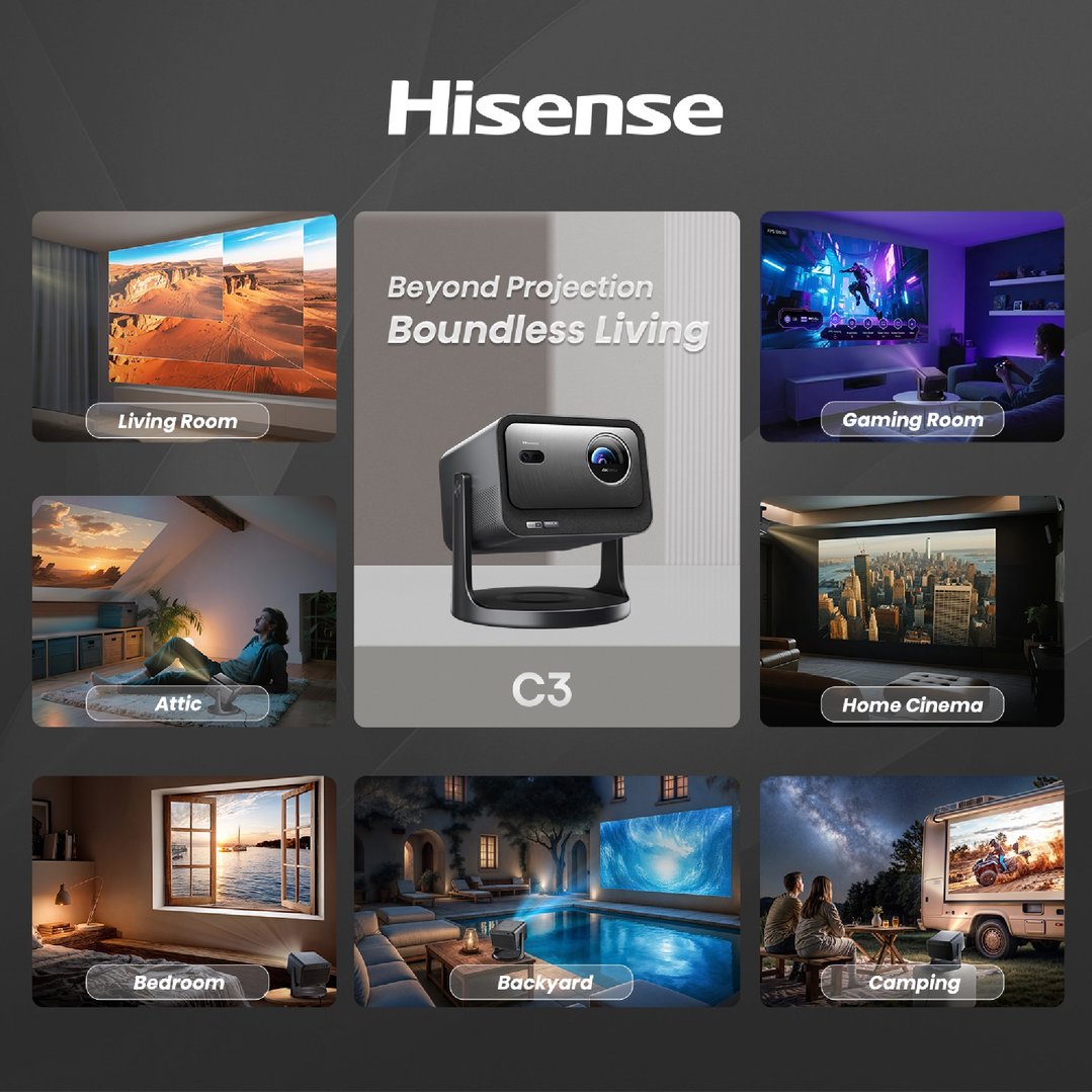 Hisense 65''-300'' 4K Triple Laser Projector (2026) C3