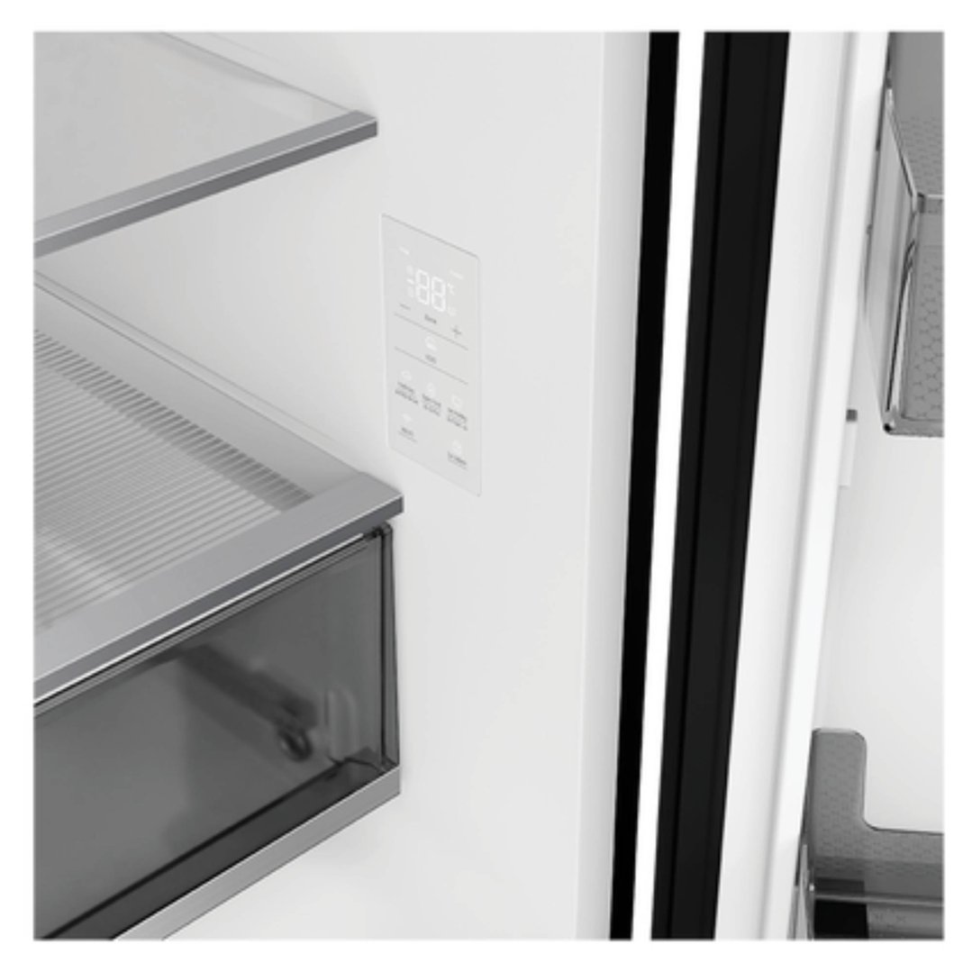 Haier 573L, Quad Door Refrigerator Freezer, Ice & Water, Plumbed, Black HRF590YPC