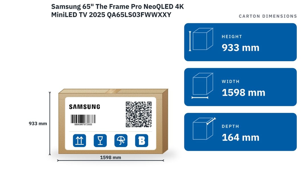 Samsung 65" The Frame Pro NeoQLED 4K MiniLED TV 2025 QA65LS03FWWXXY