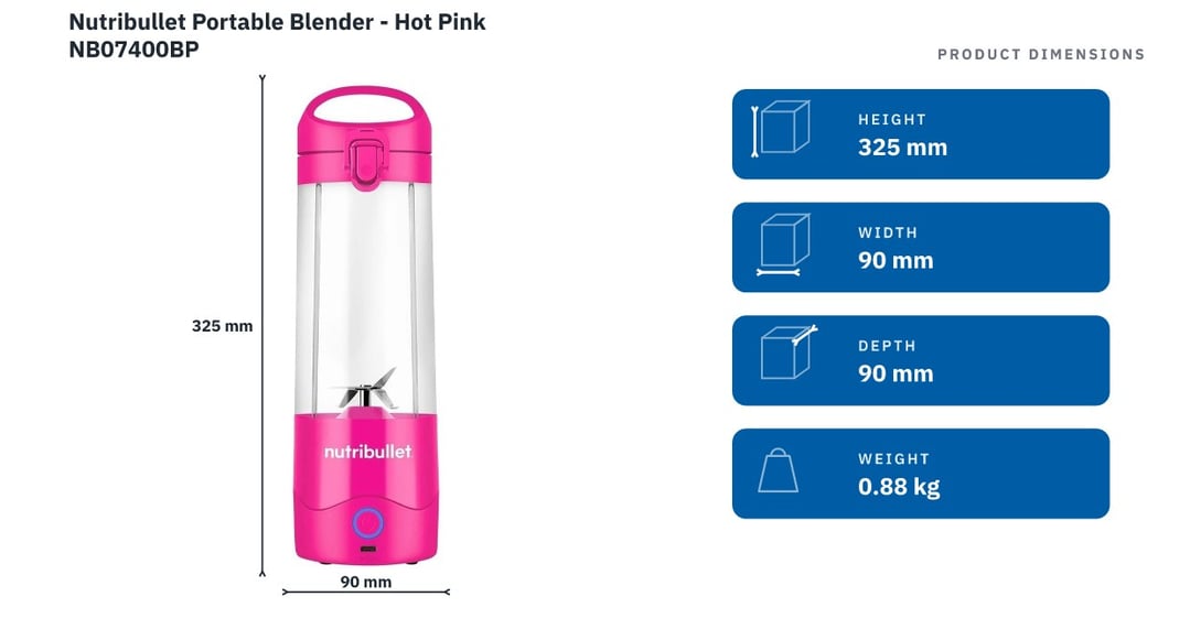 Nutribullet Portable Blender - Hot Pink NB07400BP