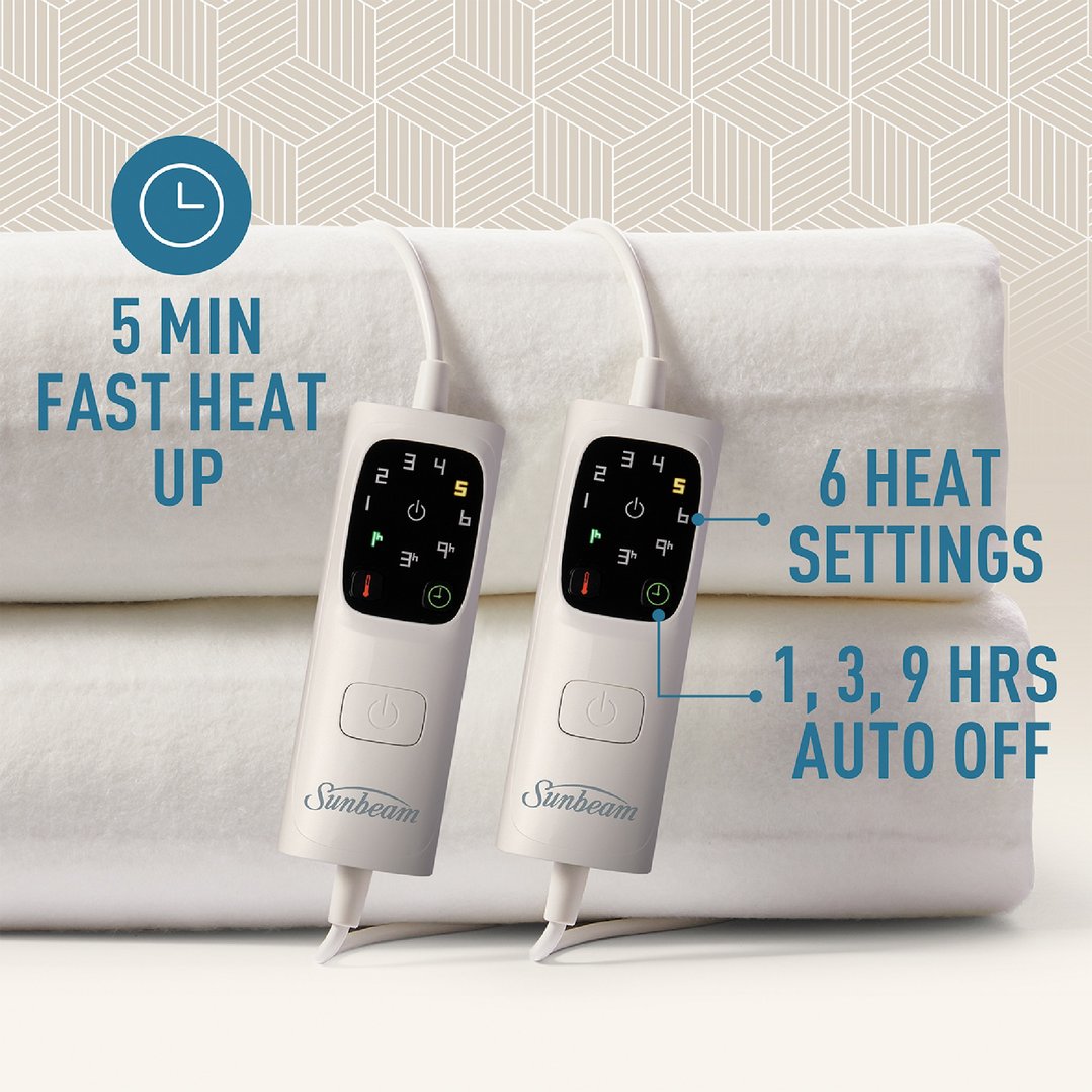 Sunbeam Sleep Perfect Antibacterial Electric Blanket King BLA6371