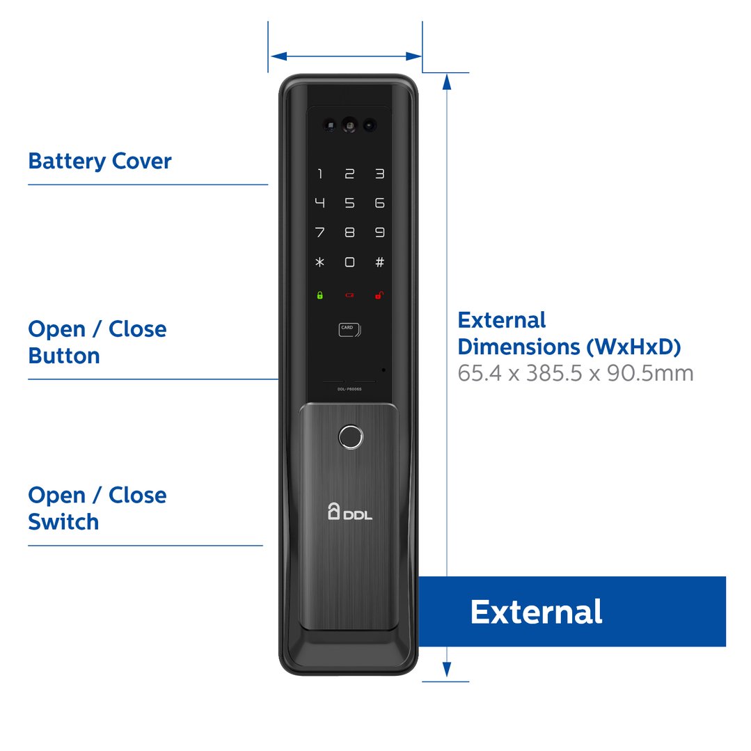 DDL Black Smart 3D Facial Recognition Smart Door Lock DDL-P6006S