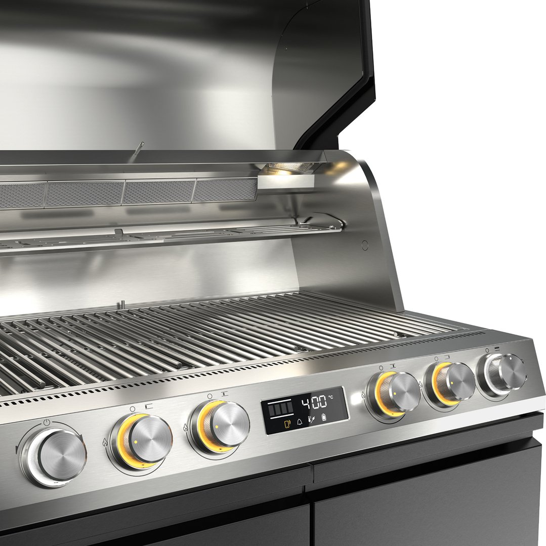 Miele Fire Pro L 4-Burner Outdoor BBQ with Shelves 13151290