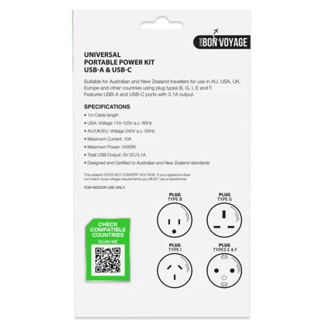 Bon Voyage UNIVERSAL Portable Power Kit PWW14036