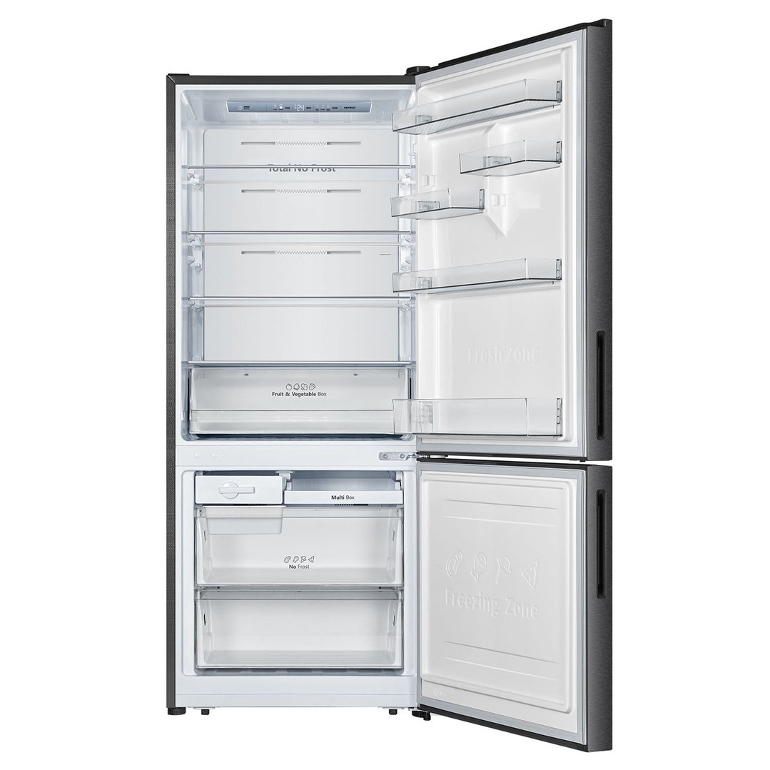 Hisense 417L Bottom Mount Refrigerator, Dark Stainless Steel HRBM418E