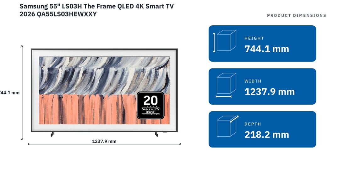 Samsung 55" LS03H The Frame QLED 4K Smart TV 2026 QA55LS03HEWXXY