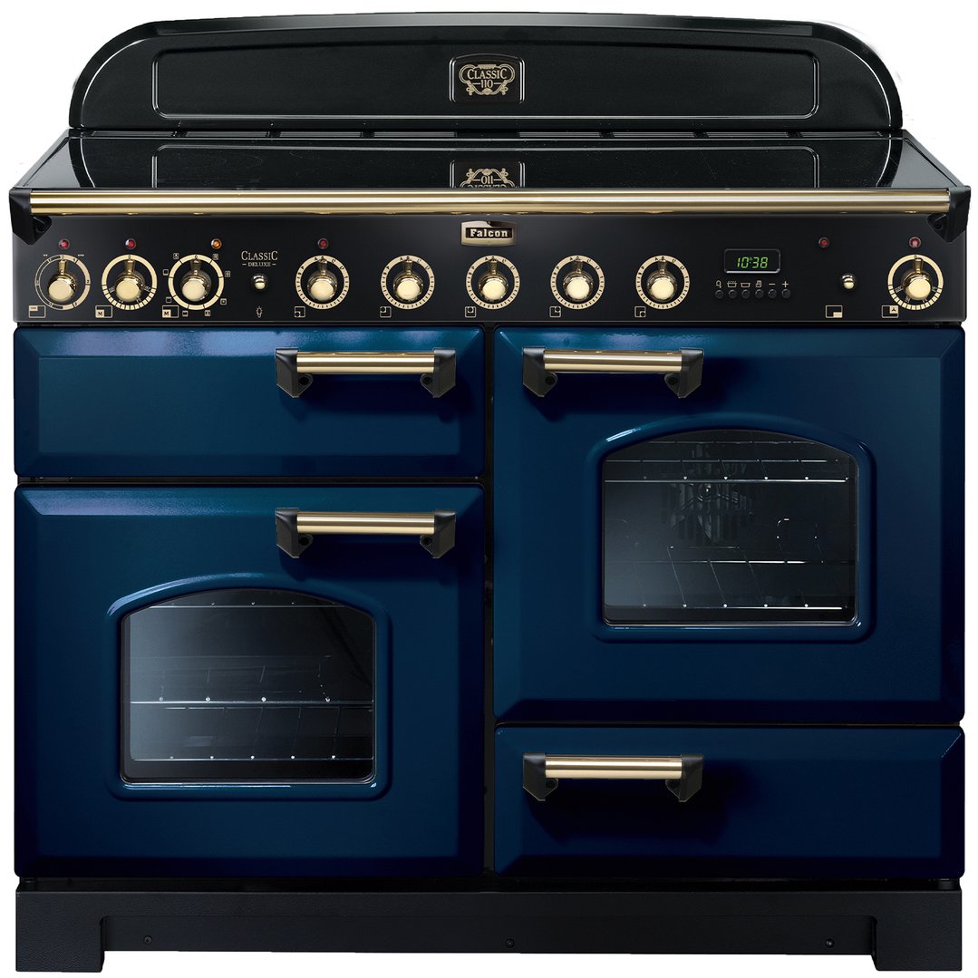 Falcon Classic Deluxe 110CM Induction Range Cooker Royal Blue/Brass