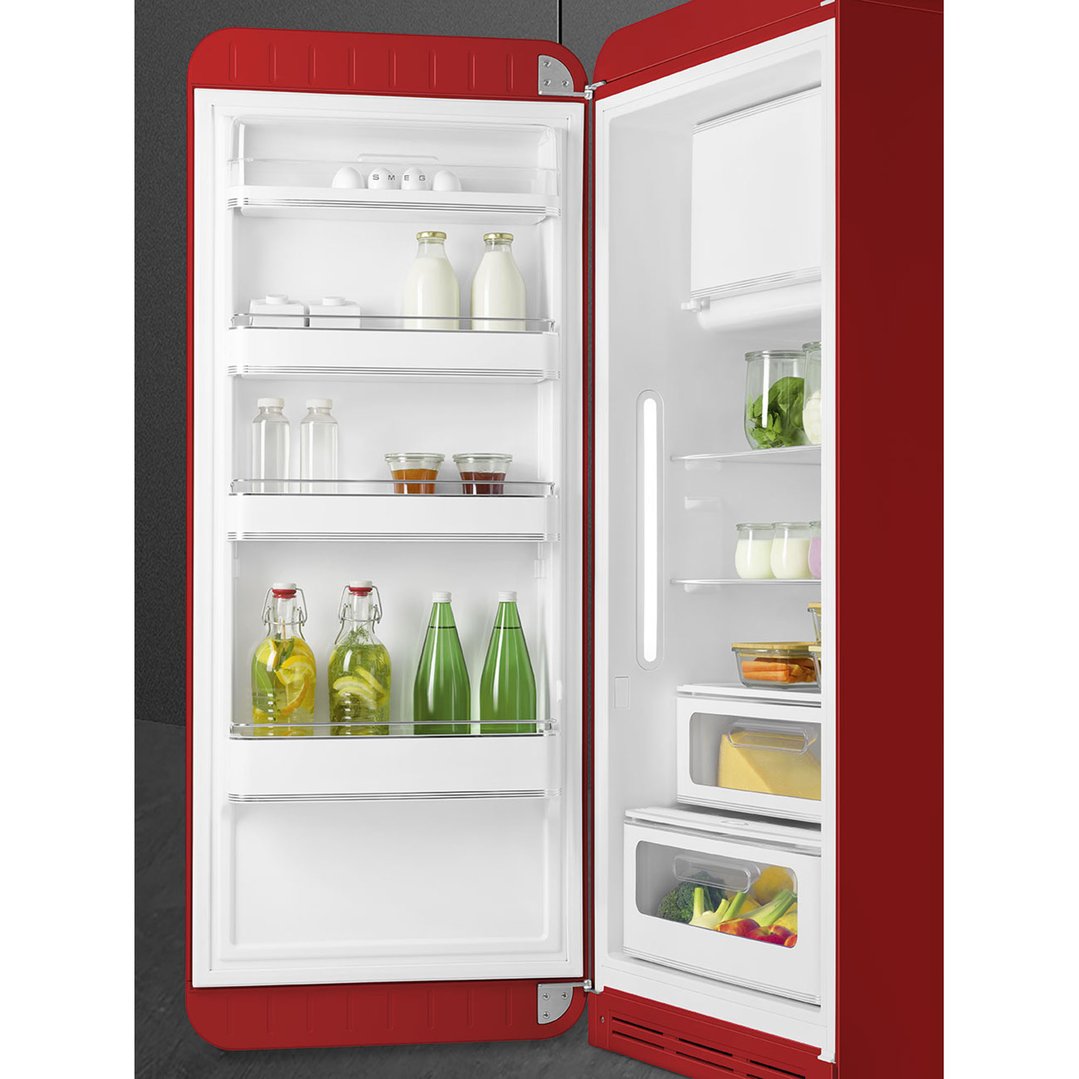 Smeg FAB 28 50’S Style Retro Refrigerator, Left Hand - Red FAB28LRD5AU
