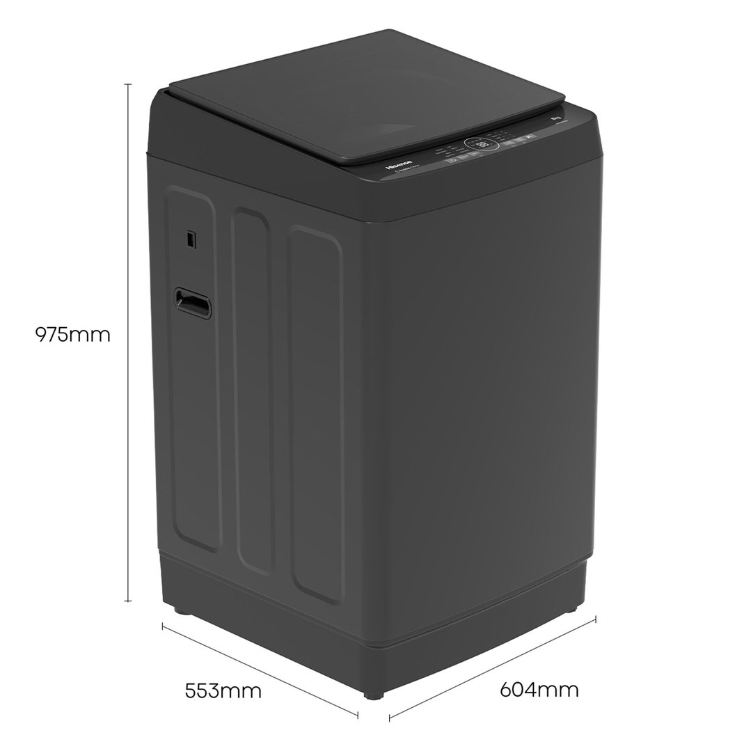 Hisense Series 3K 8kg Top Load Washer - Black HWT3K8065B