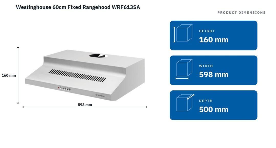 Westinghouse 60cm Fixed Rangehood WRF613SA